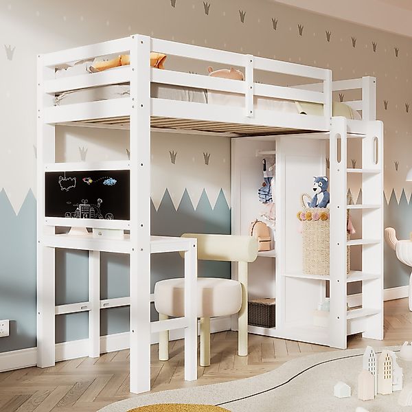 TavilaEcon Hochbett Kinderbett mit Schreibtisch, offenem günstig online kaufen