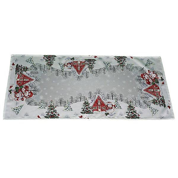 texpot Tischdecke Tischwäsche Druck Schneemannfamilie farbig günstig online kaufen