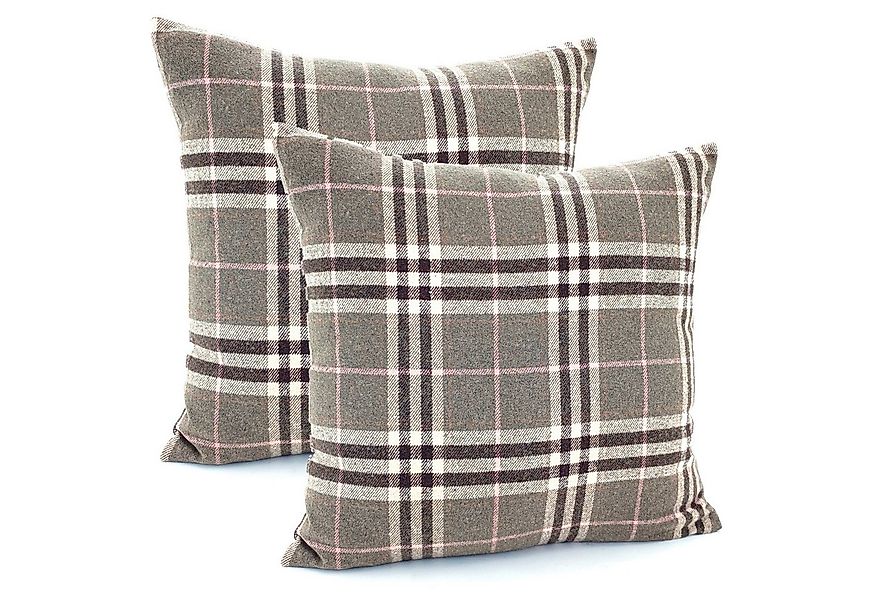 heimtexland Dekokissen 2er Set Kissenhülle Tartan kariert Schottenkaro, ver günstig online kaufen