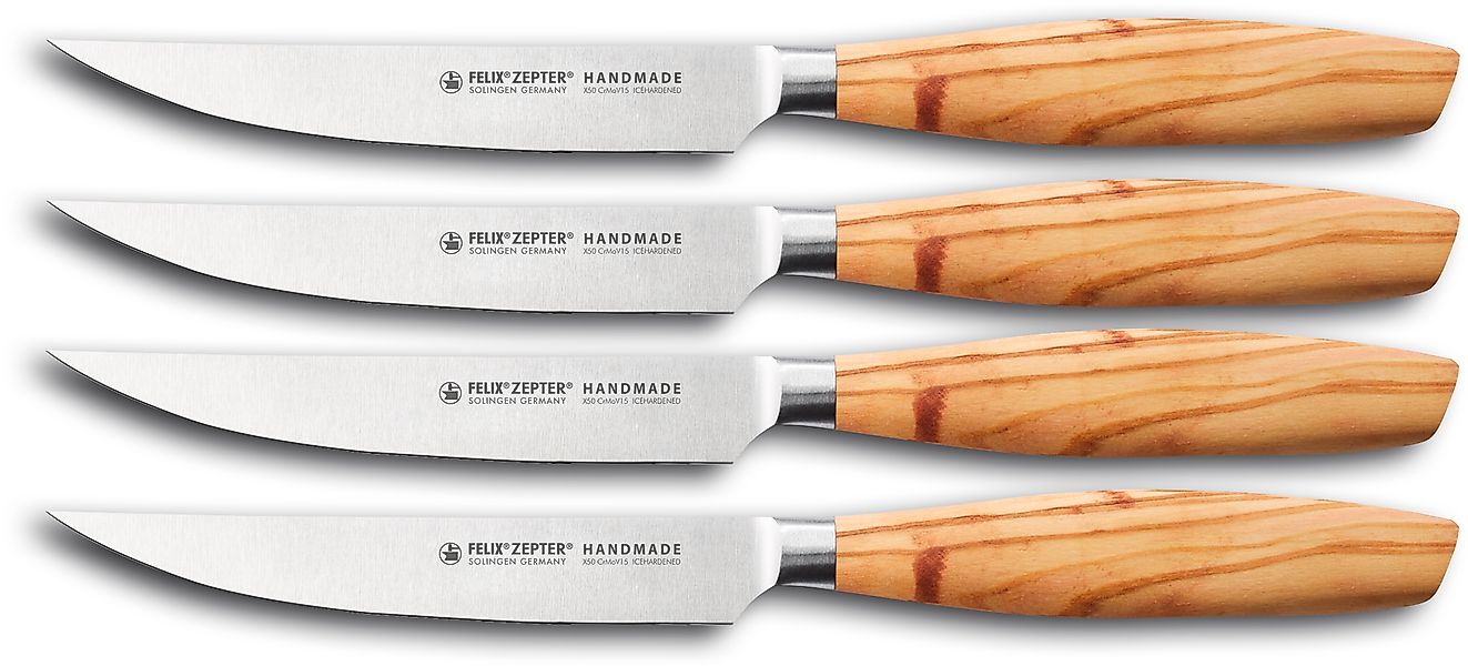Felix Solingen Steakmesser »SIZE S OLIVE«, (Set, 4 tlg.), Handmade in Solin günstig online kaufen