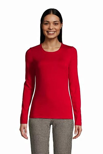 Shirt aus Baumwoll/Modalmix, Damen, Größe: L Normal, Rot, by Lands' End, Sa günstig online kaufen