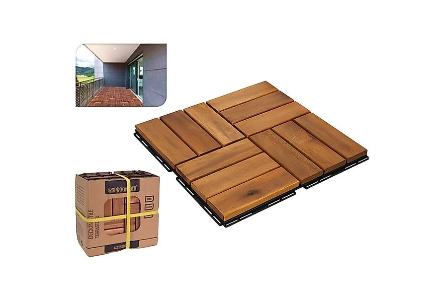 BURI Holzfliesen Akazienholz-Fliesen 11x Holzfliese Klickfliese geölt mit S günstig online kaufen