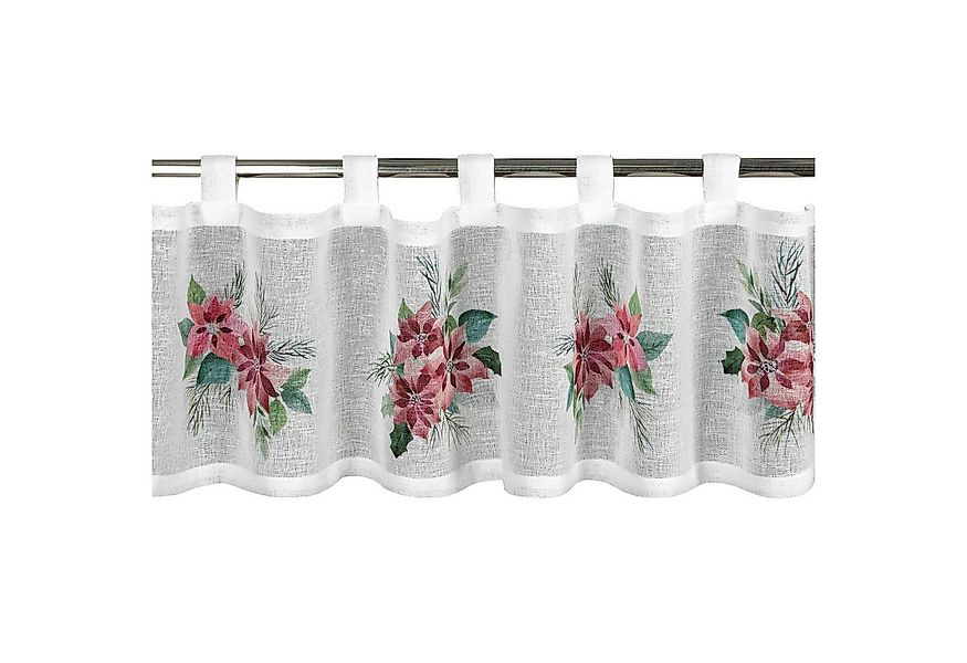 Eurofirany Scheibengardine Kurzgardine mit Weihnachtsmotiv, Schlaufen günstig online kaufen