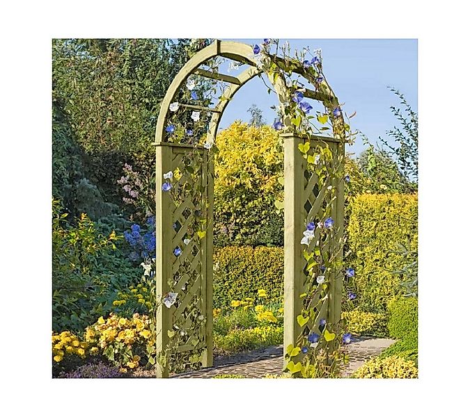 Gartenpirat Pergola aus Holz mit Rundbogen 119x58x240 cm Rosenbogen mit Ran günstig online kaufen