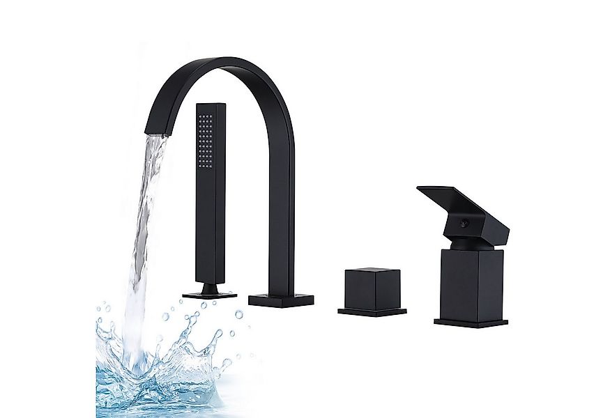 HOMELODY Badarmatur 4 Loch Handbrause Badewannen Armatur Set Wannenrandarma günstig online kaufen