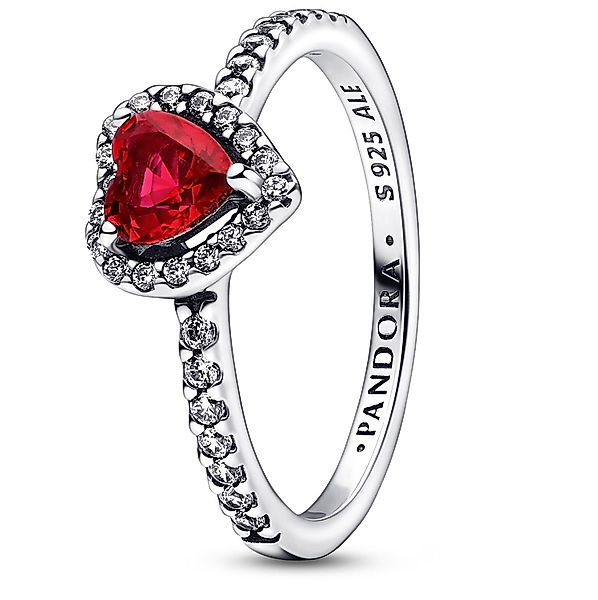 Pandora Silberring Erhabenes Herz Rot günstig online kaufen