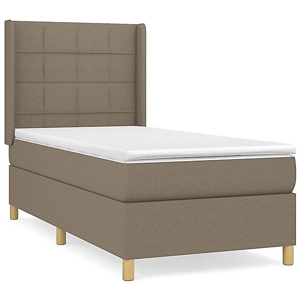 vidaXL Boxspringbett, Boxbett mit Matratze Taupe 90x200 cm Stoff günstig online kaufen