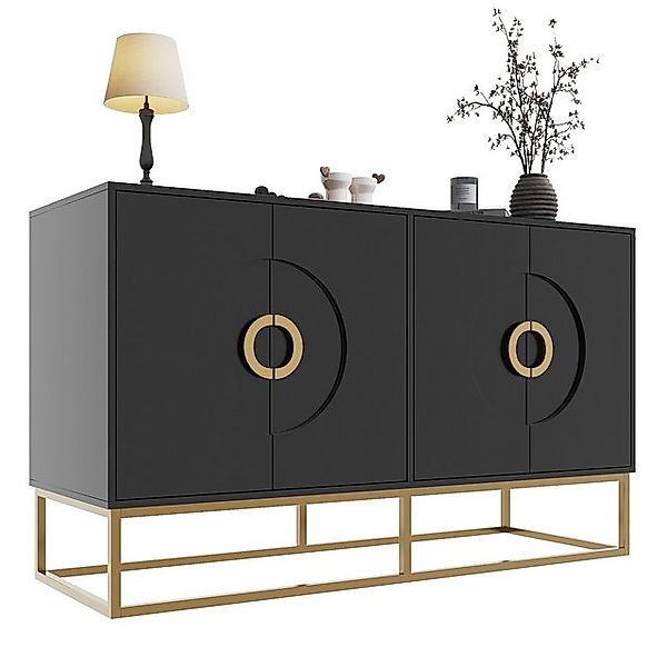 Odikalo Beistellschrank Sideboard Kommode Stehschrank Aufbewahrung Rundzugr günstig online kaufen