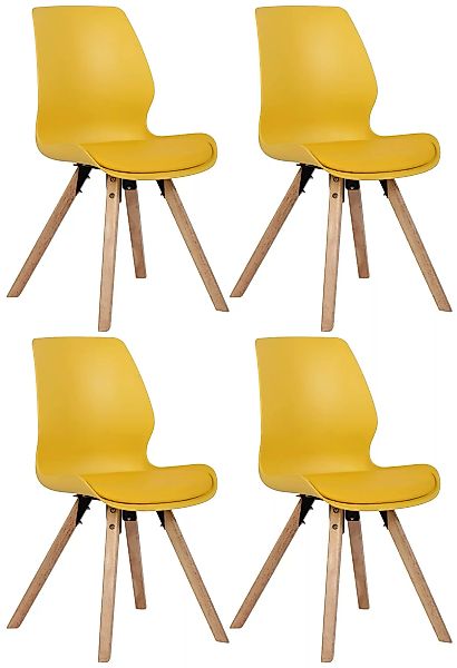 4er Set Stuhl Luna Kunststoff Gelb günstig online kaufen