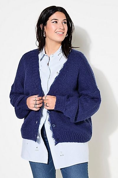 Studio Untold Strickjacke Strickjacke oversized Spitzenkante Langarm günstig online kaufen