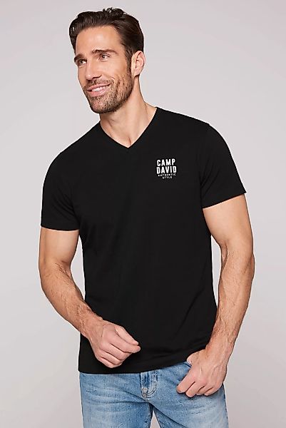 CAMP DAVID V-Shirt, mit V-Ausschnitt, mit Logo-Print günstig online kaufen