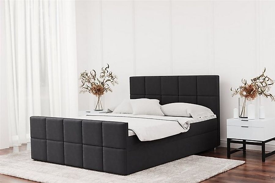 Fun Möbel Boxspringbett Boxspringbett Schlafzimmerbett JOST 220er in Stoff günstig online kaufen