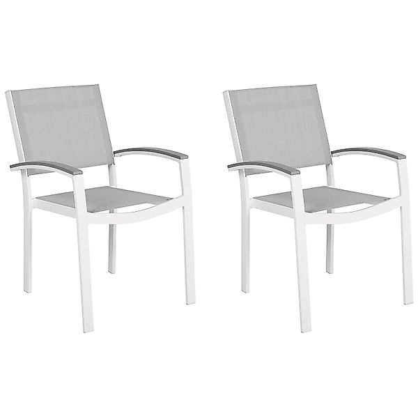 Beliani Gartenstuhl Grau Weiss 50x46x86 günstig online kaufen