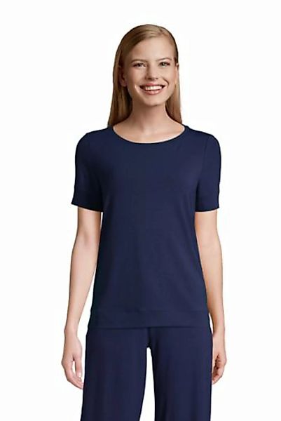 Jersey-Schlafshirt, Damen, Größe: L Normal, Blau, by Lands' End, Tiefsee günstig online kaufen