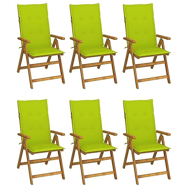 vidaXL Klappbare Gartenstühle 6 Stk mit Auflagen Massivholz Akazie 3064130 günstig online kaufen