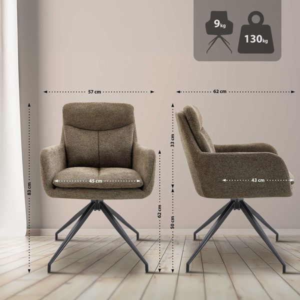 CLP Esszimmerstuhl Somers, Stoffbezug, schwenkbarer Polsterstuhl günstig online kaufen