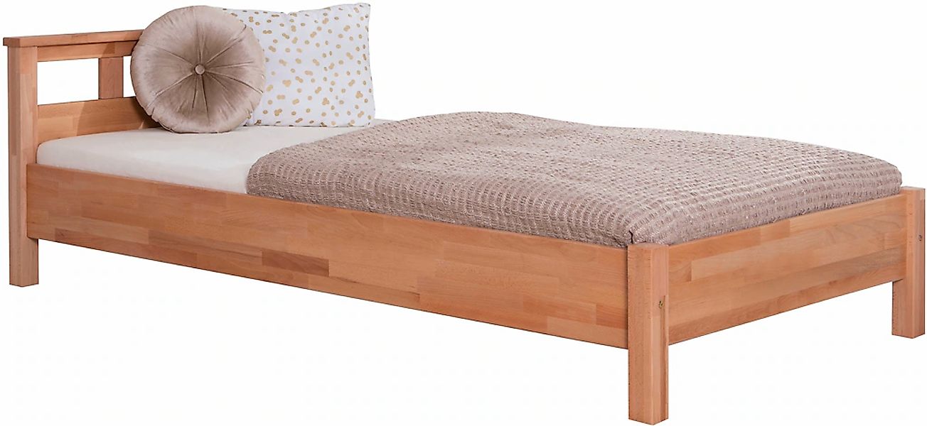 Ticaa Massivholzbett "Merci", Doppelbett, aus Buche Massivholz, inkl. Rollr günstig online kaufen