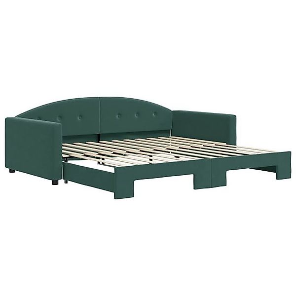 vidaXL Bett Tagesbett Ausziehbar Dunkelgrün 100x200 cm Samt günstig online kaufen