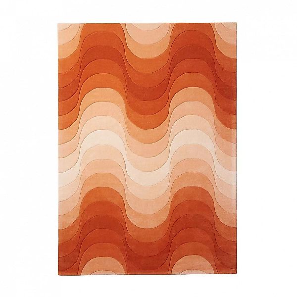 VerPan - Wave Teppich 240x170cm - orange/100% neuseeländische Wolle/handgea günstig online kaufen