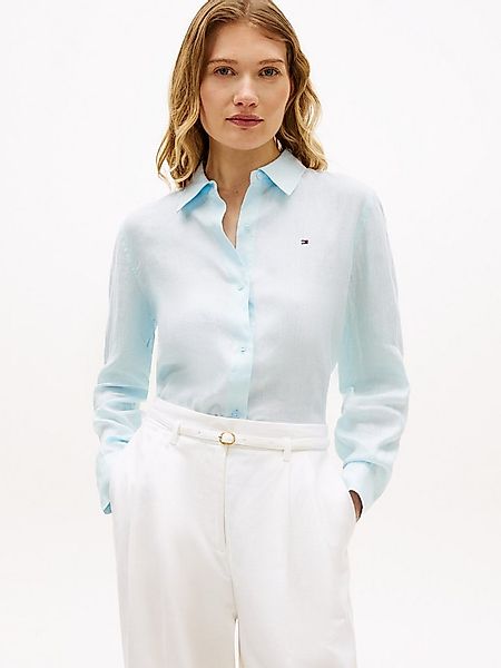 Tommy Hilfiger Hemdbluse ESS LINEN RELAXED SHIRT mit Logostickerei,kühlende günstig online kaufen