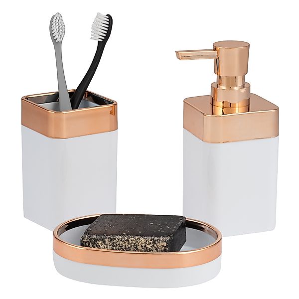 bremermann Badaccessoire-Set Badezimmer-Set 3-tlg. SAVONA, Kunststoff, günstig online kaufen