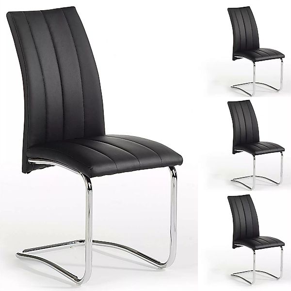 Esszimmerstuhl ALESSIA  Set mit 4 Stühlen,in schwarz günstig online kaufen