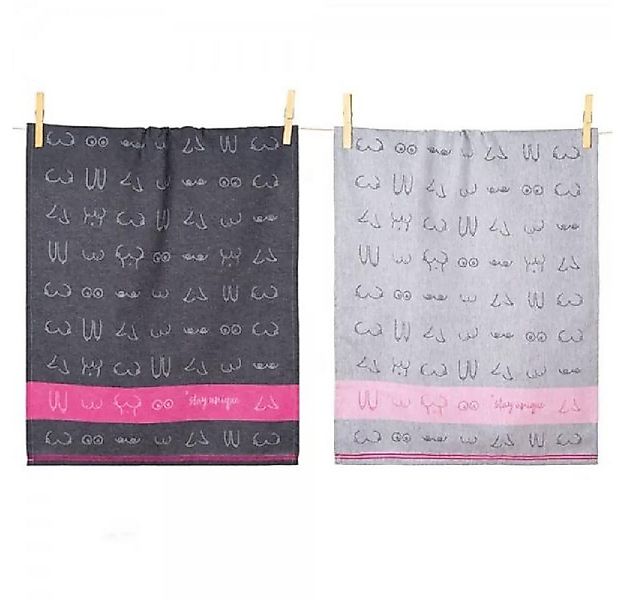 PAD Geschirrtuch Pad Geschirrtücher Boobies Brüste Fuchsia Schwarz (2er-Set günstig online kaufen