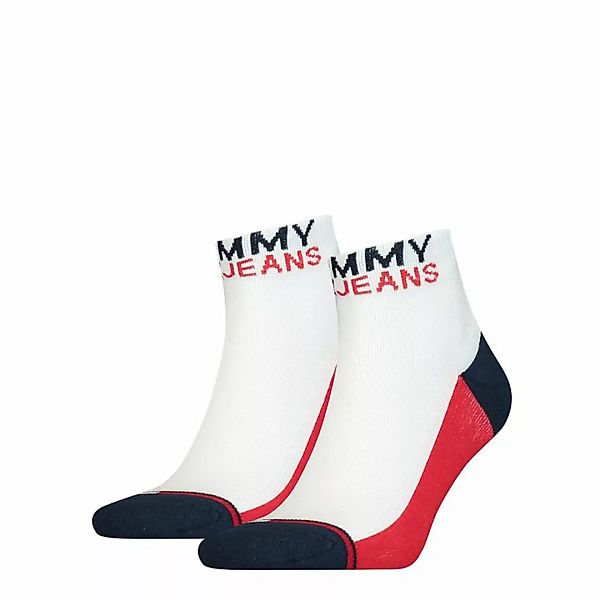 TOMMY JEANS Unisex Socken - Quarter Socks, 2er Pack Weiß 43-46 günstig online kaufen