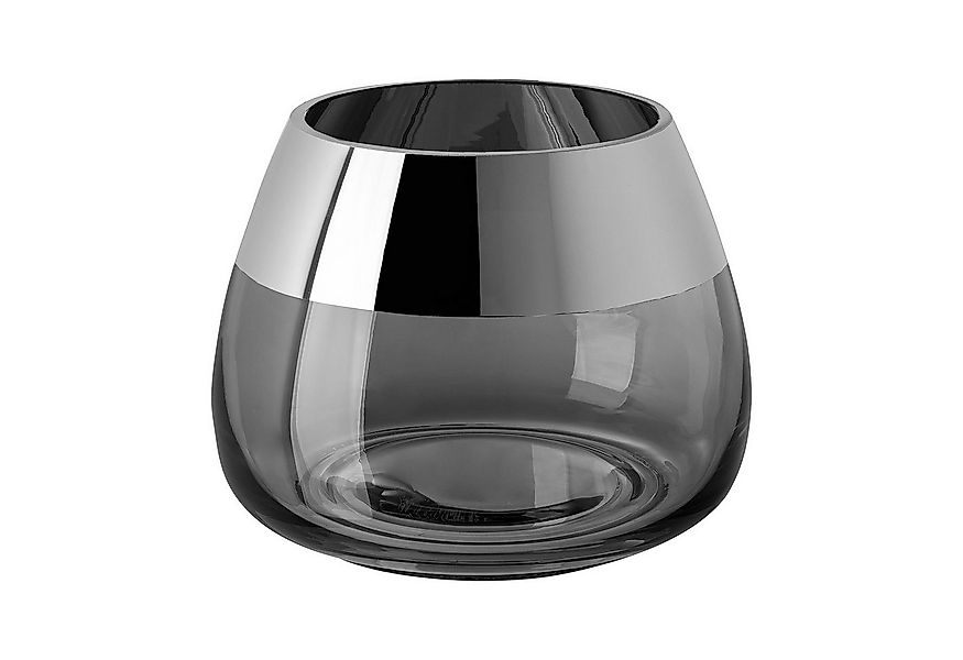 Fink Teelichthalter BELLA Teelichthalter - H.11,6cm x D.15cm - Glas - grau/ günstig online kaufen