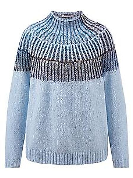 Pullover Stehkragen Peter Hahn blau günstig online kaufen