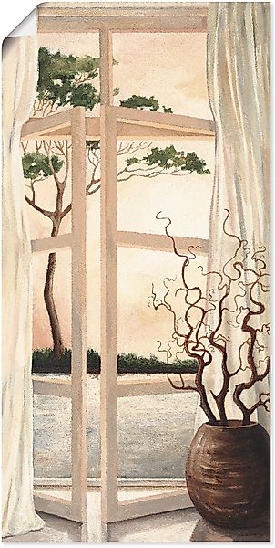 Artland Wandbild "Fensterbild Toskanischer Sonnenuntergang" Fensterblick 1 günstig online kaufen
