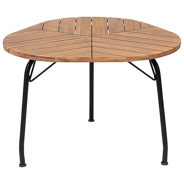 Beliani Gartentisch VARENNA Heller Holzfarbton Schwarz 106x103x74 günstig online kaufen