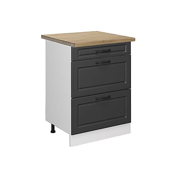 Vicco Küchenunterschrank R-Line Anthrazit Landhaus/Weiß 60 cm mit Schublade günstig online kaufen