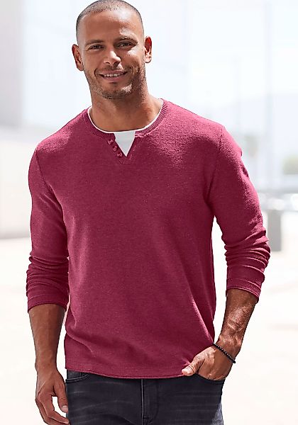 H.I.S Strickpullover, Pullover mit hochwertiger Halslochverarbeitung in dou günstig online kaufen