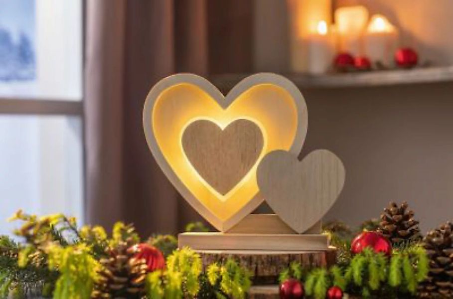 HOME Living LED-Deko Herzenslicht Leuchtobjekte-Indoor natur günstig online kaufen