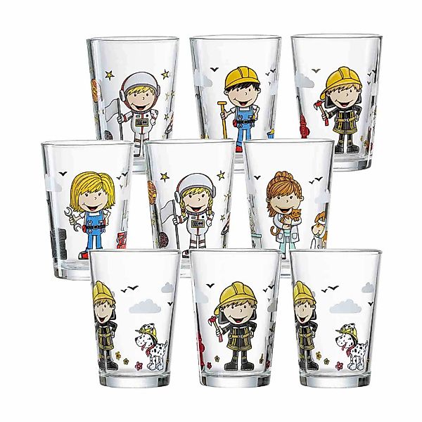Ritzenhoff & Breker Kinderbecher "Kindergläser Berufe 205 ml 9er Set bunt" günstig online kaufen