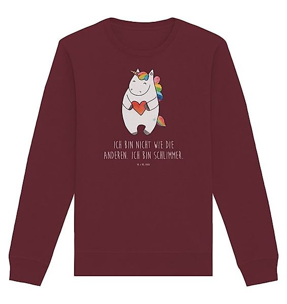 Mr. & Mrs. Panda Longpullover Größe L Einhorn Herz - Burgundy - Geschenk, P günstig online kaufen