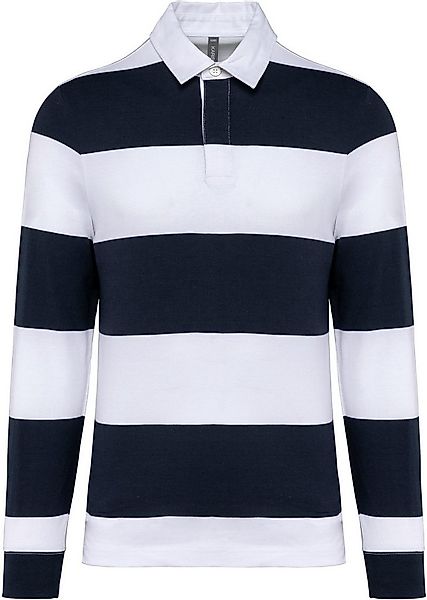 Kariban Langarm-Poloshirt Gestreiftes Polohemd mit langen Ärmeln, Unisex günstig online kaufen