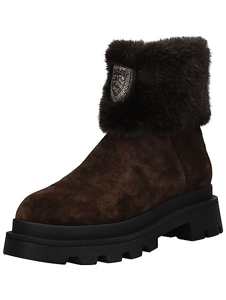 Blauer Stiefelette Leder/Textil . Stiefelette günstig online kaufen