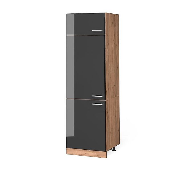 Vicco Kühlumbauschrank R-Line, Anthrazit Hochglanz/Goldkraft Eiche, günstig online kaufen