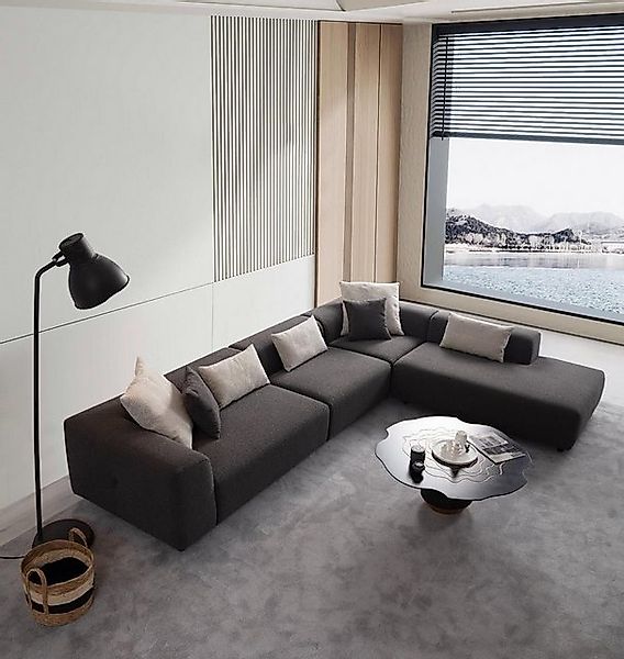 Xlmoebel Ecksofa Elegantes L-förmiges Ecksofa in exklusivem Braunton - Neue günstig online kaufen