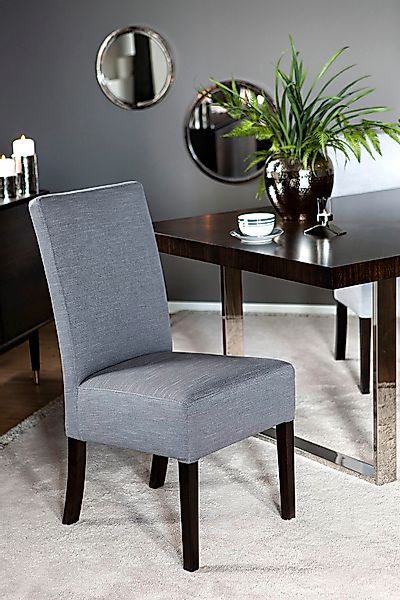 Fink Polsterstuhl "MIRCO", Flachgewebe LEINENOPTIK, mit schmalem Holzsockel günstig online kaufen