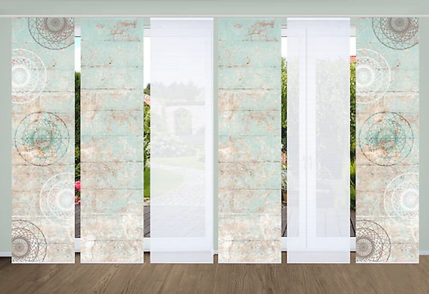 HOME in green Schiebegardine »MANDRIGA« Paneelwagen 6 Stk. tlg. SET DIGITAL günstig online kaufen