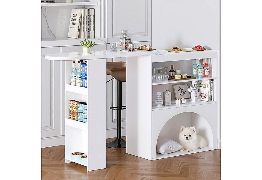 Flieks Bartisch 360° drehbar Esstisch & Sideboard 2-in-1 (Tischplatte in Ma günstig online kaufen