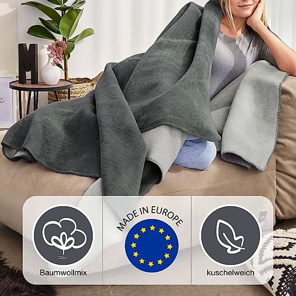 IBENA Wohndecke »Wohndecke Doubleface Dublin«, in trendigen Farben günstig online kaufen