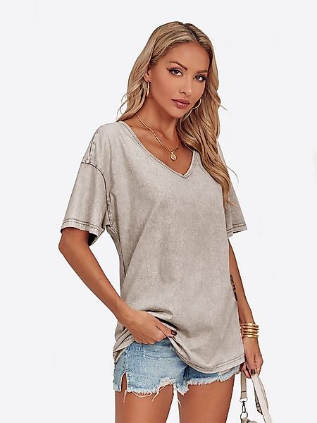 Imily Bela T-Shirt Damen Oversized Basic Kurzarmtop (Packung, 1-tlg., 1per- günstig online kaufen