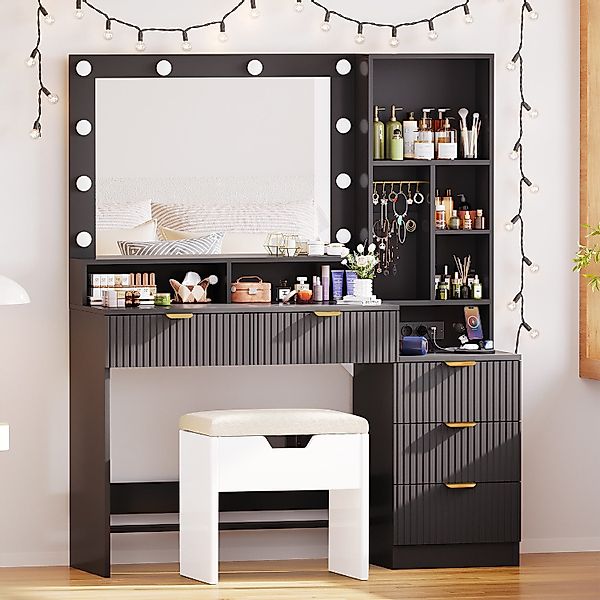 HOMALL Schminktisch Vertikale Streifen mit 5 günstig online kaufen