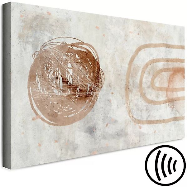 Leinwandbild Kupferkneul - Abstraktion mit Kreismotiv und gekräuselten Fäde günstig online kaufen