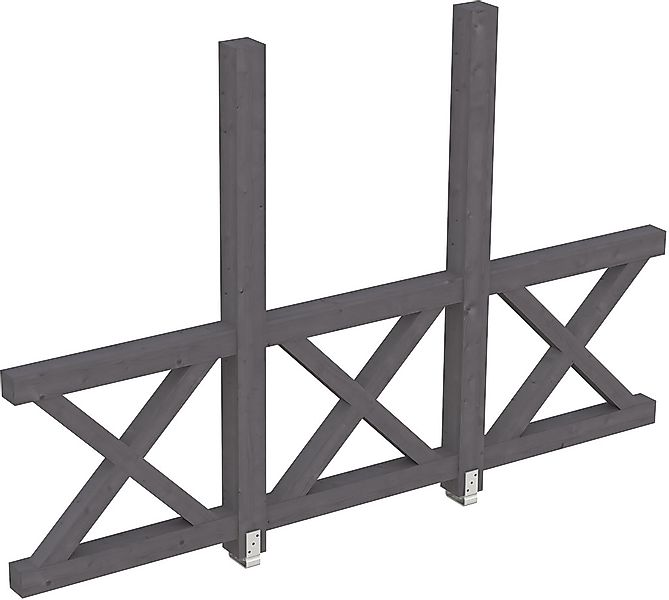 Skan Holz Seitenwand Andreaskreuz (FS) 305 x 210 cm Fichte Weiß günstig online kaufen