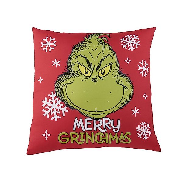 United Labels® Plüschfigur Kissen - Grinch - rot - ca. 40 x 40 cm günstig online kaufen